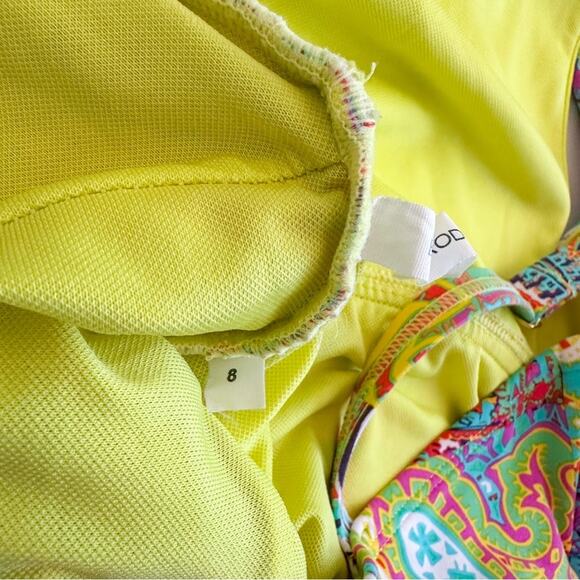 Bleu Rod Beattie One Piece Swimsuit SIZE 8 Bohemian Paisley High Neck Keyhole - Picture 5 of 5